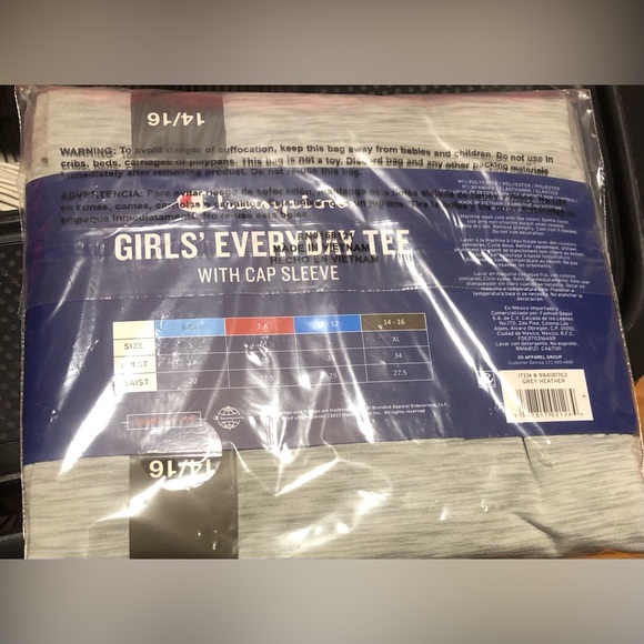 Champion girls gray Everyday Active Tee with cap sleeves size 14/16 - Picture 5 of 7